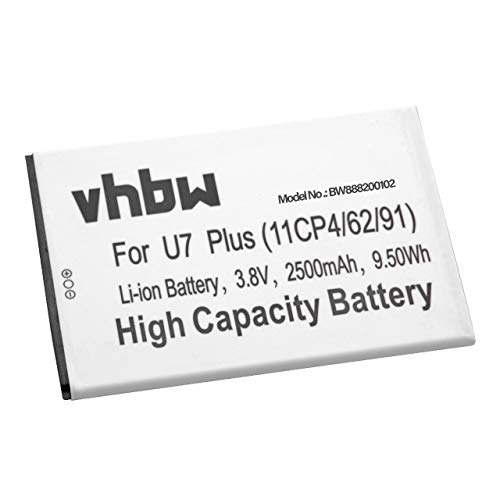 vhbw Akku kompatibel mit Oukitel U7 Plus Handy Smartphone Telefon (2500mAh, 3,8V, Li-Ion) von vhbw