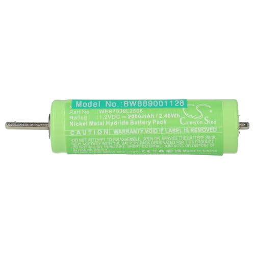 vhbw Akku kompatibel mit Panasonic ER-GB70, ER-GB80, ER-GB96, ER-GC50, ER-GC70, ER-GS60 Rasierer (2000 mAh, 1,2 V, NiMH) von vhbw