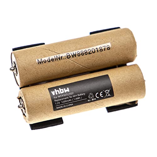 vhbw Akku kompatibel mit Panasonic ER146, ER147, ER148, ER507 Rasierer Haarschneider (1200mAh, 1,2V, NiMH) von vhbw