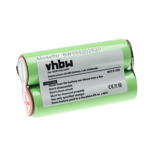 vhbw Akku kompatibel mit Panasonic ER150, ER151, ER152, ER153, ER154, ER155 Rasierer Haarschneider (2500mAh, 2,4V, NiMH) von vhbw