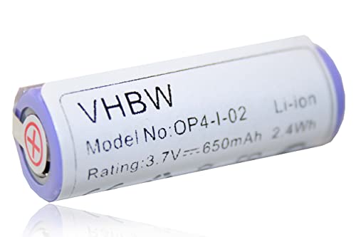 vhbw Akku kompatibel mit Philips HS8020, HS8040, HS8060, HS8070, HS8420, HS8420/23, HS8440, HS8460 Rasierer Haarschneider (650mAh, 3,7V, Li-Ion) von vhbw