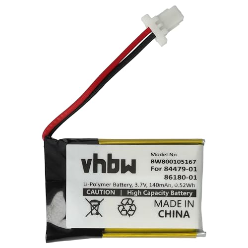 vhbw Akku kompatibel mit Plantronics Savi CS540, CS540a Wireless Headset Kopfhörer (140mAh, 3,7V, Li-Polymer) von vhbw