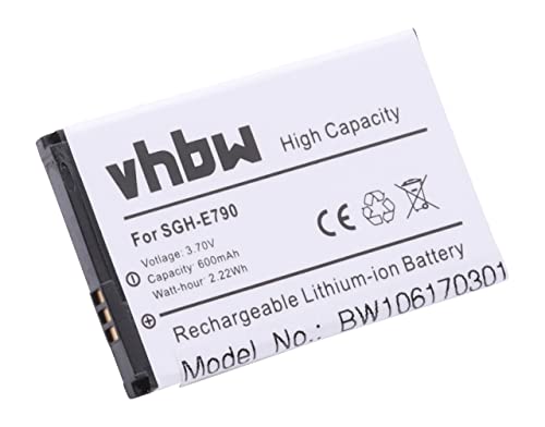 vhbw Akku kompatibel mit Samsung AllureS, Beat, Beat B, E2550, GT-E2510, GT-M3510, GT-S3500 Handy Smartphone Telefon (600mAh, 3,7V, Li-Ion) von vhbw
