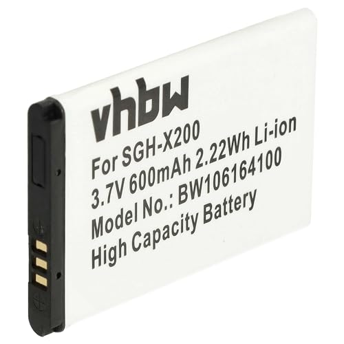 vhbw Akku kompatibel mit Samsung E2350, E2350B, GT-C3520, GT-C3560, GT-C3750, GT-E1080, GT-E1080i, GT-E1080w Handy Smartphone (600mAh, 3.7V, Li-Ion) von vhbw