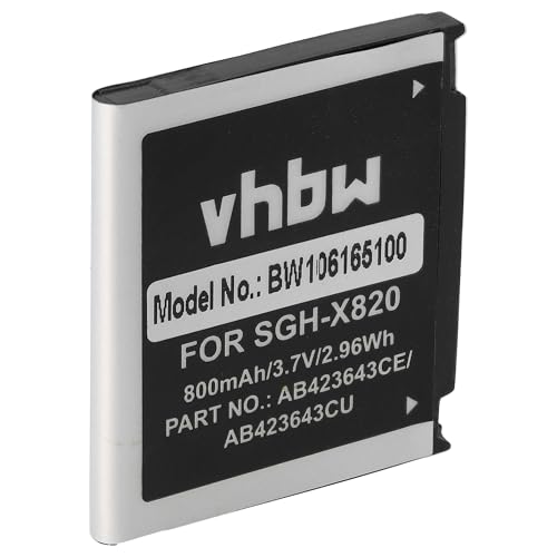 vhbw 1x Akku kompatibel mit Samsung SGH-U600, SGH-E840, SGH-X820, SGH-U100, SGH-D830 Handy Smartphone Telefon (800 mAh, 3,7 V, Li-Ion) von vhbw