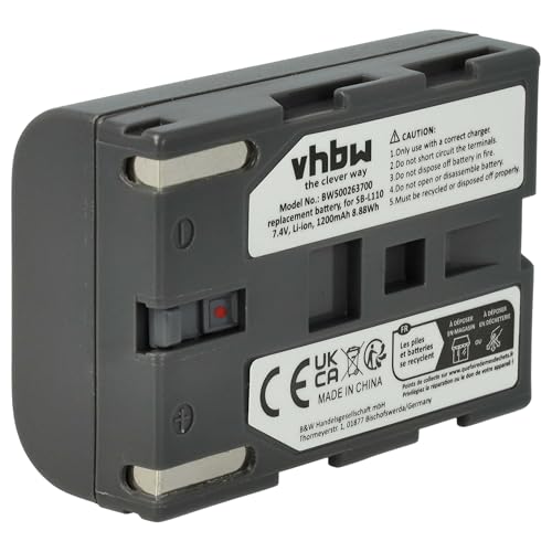 vhbw Akku kompatibel mit Samsung VP-D60, VP-D65, VP-D69, VP-D70, VP-D73, VP-D590, VP-D590i Videokamera Camcorder (600mAh, 7,2V, Li-Ion) von vhbw