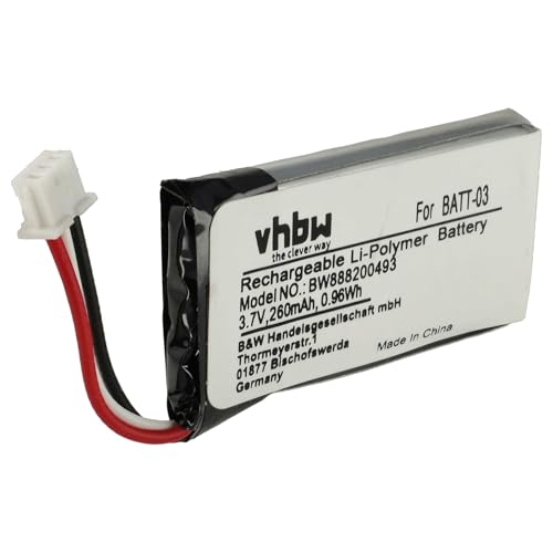vhbw Akku kompatibel mit Sennheiser D10, DW Office, DW Office ML, DW Pro 1, DW Pro 2 Wireless Headset Kopfhörer (200 mAh, 3,7 V, Li-Polymer) von vhbw