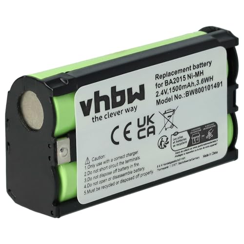 vhbw Akku kompatibel mit Sennheiser SK 2020, SK 2000, SK 2020-D, G2, SK 2015, SK 100 G3, SK 100 G4, SK 300 G3 Mikrofon (1500 mAh, 2,4 V, NiMH) von vhbw