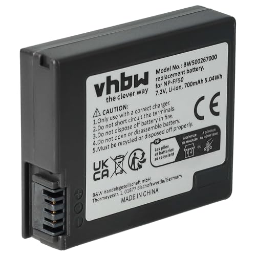 vhbw Akku kompatibel mit Sony DCR-PC107, DCR-PC109, DCR-PC350 Videokamera Camcorder (700 mAh, 7,2 V, Li-Ion) von vhbw