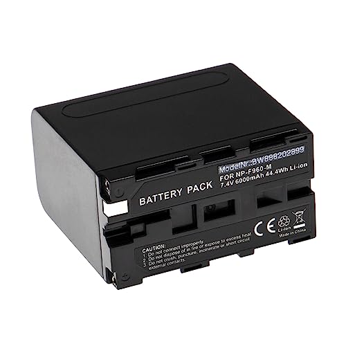vhbw Akku kompatibel mit Sony HVR-Z1E, HVR-V1J, HVR-V1U, HVR-Z1C, HVR-M10P Videocassette Recorder Kamera (6000mAh, 7,4V, Li-Ion) von vhbw