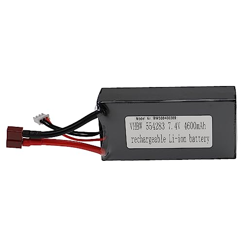 vhbw Akku kompatibel mit T-Stecker für Modellbau z.B. Racing Car, Helikopter, Flugzeug (4600mAh, 7,4V, Li-Polymer, 96 x 47 x 26 mm) von vhbw