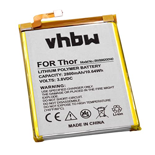 vhbw Akku kompatibel mit Vernee Thor Handy Smartphone Telefon (2800mAh, 3,8V, Li-Polymer) von vhbw