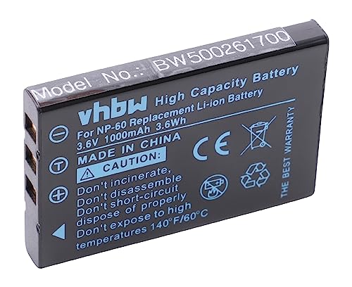 vhbw Akku kompatibel mit Yakumo Mega-Image 34, 37, 47 Kamera (1000mAh, 3,6V, Li-Ion) von vhbw