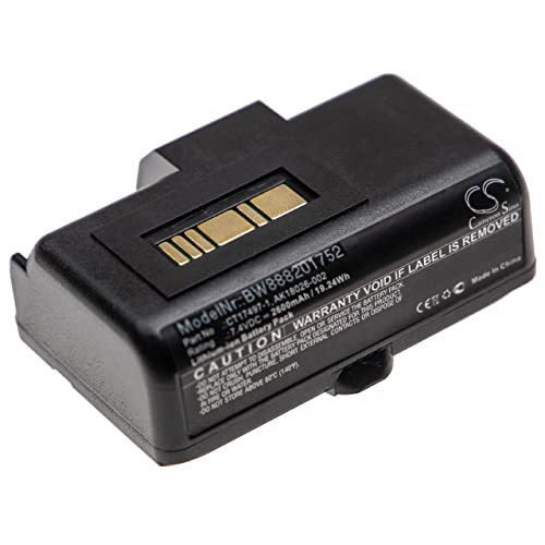 vhbw Akku kompatibel mit Zebra RW220, RW320 Drucker Kopierer Scanner Etiketten-Drucker (2600mAh, 7,4V, Li-Ion) von vhbw