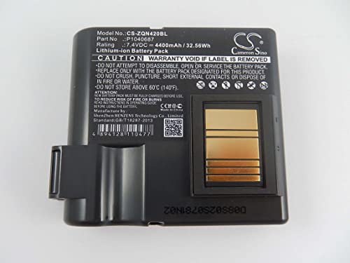 vhbw Akku kompatibel mit Zebra ZQ630, QLN420 Drucker Kopierer Scanner Etiketten-Drucker (4400 mAh, 7,4 V, Li-Ion) von vhbw