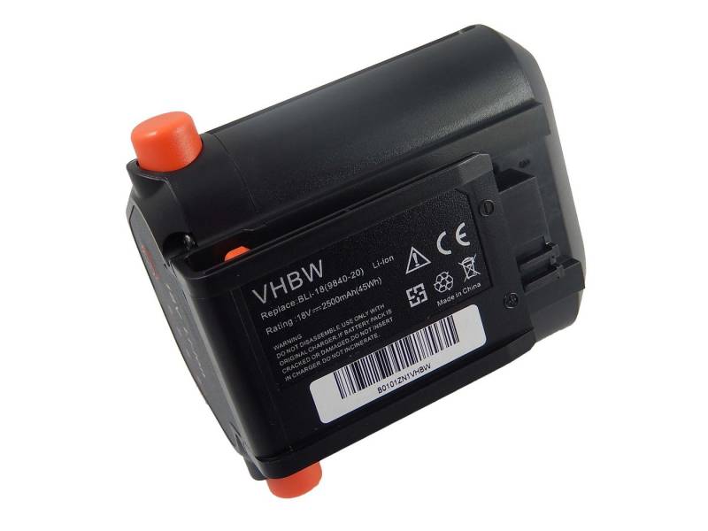 vhbw Akku passend für Gardena Akku-Rasenmäher PowerMax Li-18/32 (5039-20) Heimwerker, Wetterstationen Akku Rasenmäher / Heimwerker, Wetterstationen Akku Heckenschere / Heimwerker, Wetterstationen Akku Gras und Strauchschere (2500mAh, 18V, Li-Ion) 2500 mAh von vhbw