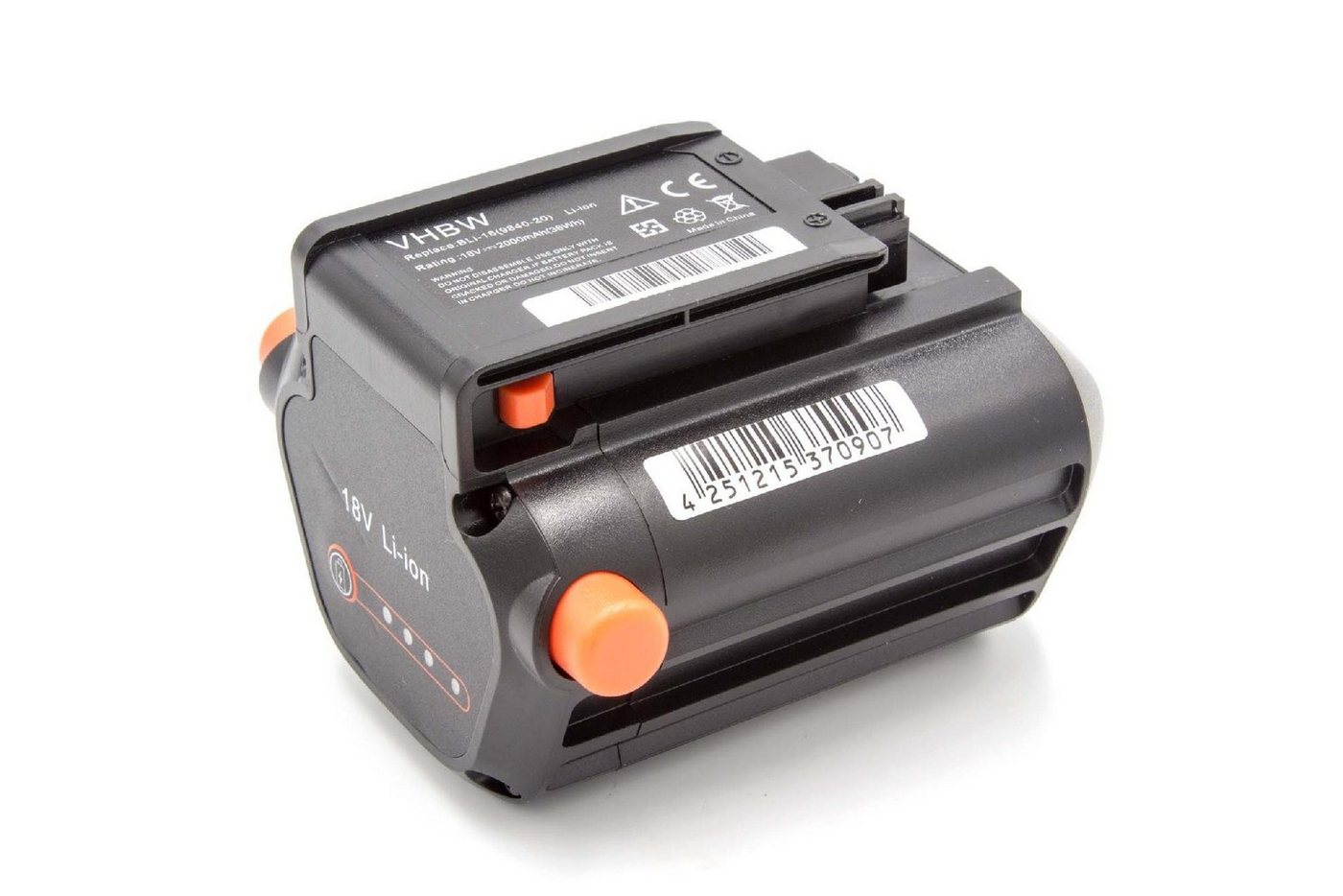 vhbw Akku passend für Gardena Akku-Trimmer ComfortCut Li-18/23 R (9825-20) Heimwerker, Wetterstationen Akku Rasenmäher / Heimwerker, Wetterstationen Akku Heckenschere / Heimwerker, Wetterstationen Akku Gras und Strauchschere (2000mAh, 18V, Li-Ion) 2000 mAh von vhbw