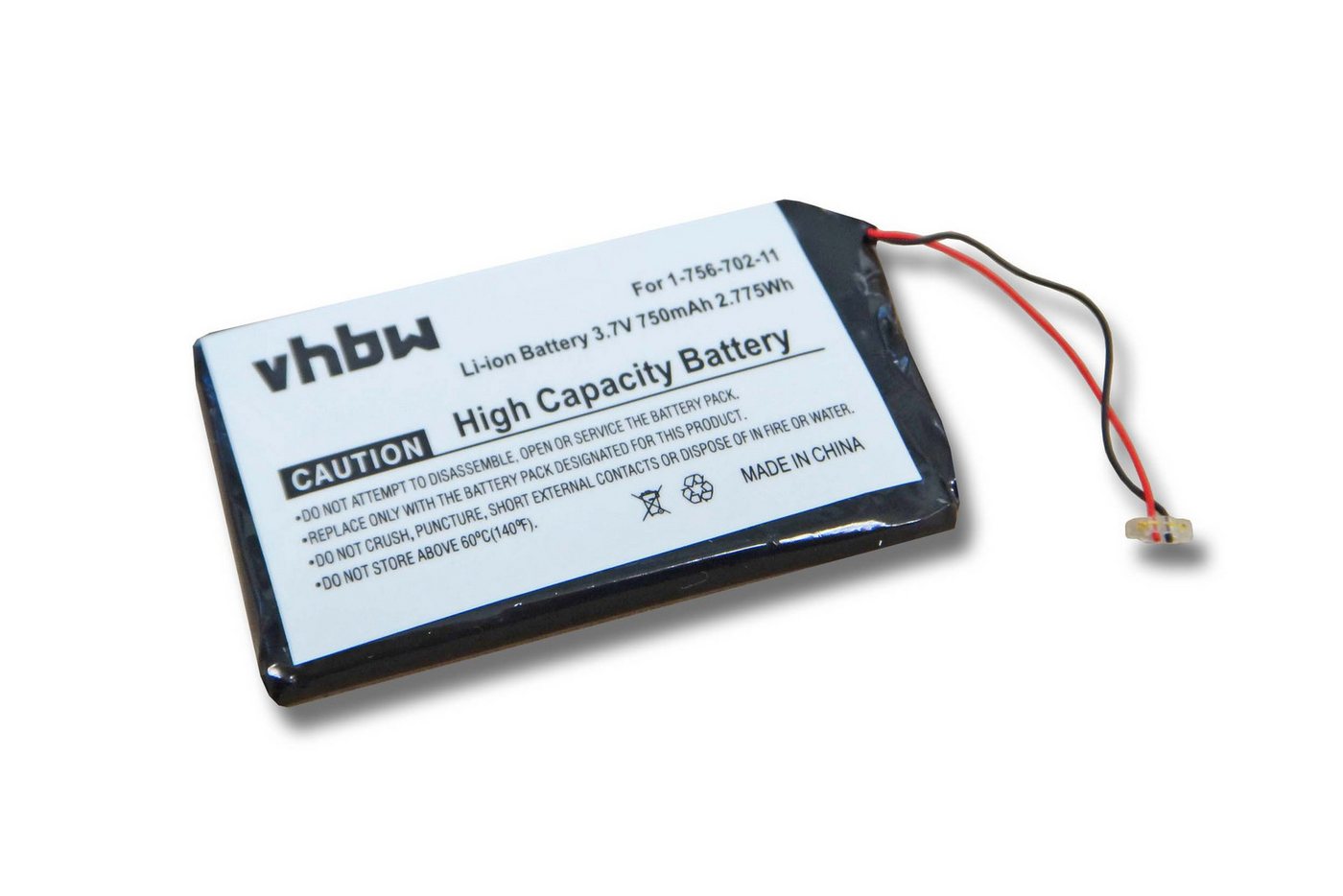 vhbw Akku passend für Kompatibel mit Sony NWZ-A728, NWZ-A729BLK, NWZ-A818BLK, NWZ-A826, NWZ-A828 (750mAh, 3,7V, Li-Ion) 750 mAh von vhbw