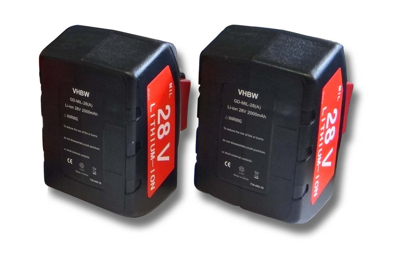 vhbw Akku passend für Milwaukee HD28 IW Schlagschrauber, HD28 JSB Stichsäge, HD28 MS Handkreissäge Elektrowerkzeug (2000mAh, 28V, Li-Ion) 2000 mAh von vhbw