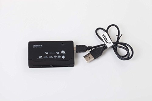 vhbw All-In-One SD Kartenleser kompatibel mit Speicherkarten, Smartphone, Tablet, Laptop, Notebook, PC - mit USB Kabel (Mini-USB auf USB) von vhbw
