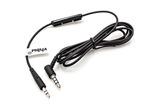 vhbw Audio AUX Kabel auf 3,5mm Klinkenstecker kompatibel mit Bose OE2, OE2i Kopfhörer, 120cm - Mikrofon Rufannahme-Taste von vhbw