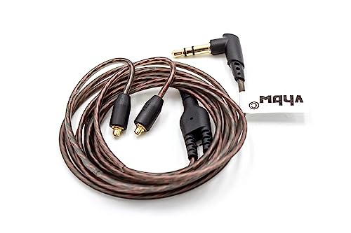 vhbw Audio AUX Kabel auf 3,5mm Klinkenstecker kompatibel mit Shure SE215, SE315, SE425, SE535, SE846 Kopfhörer - 120cm von vhbw