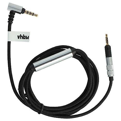 vhbw Audio AUX Kabel kompatibel mit AKG Y40, Y50, Y45 Kopfhörer - Audiokabel 3,5 mm Klinkenstecker, 150 cm, Schwarz, Silber von vhbw