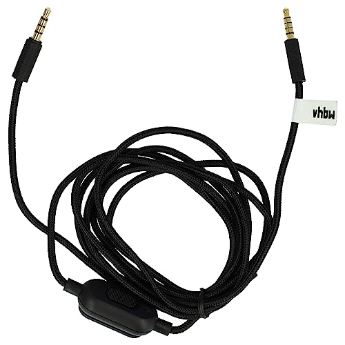 vhbw Audio AUX Kabel kompatibel mit Logitech G Pro, G Pro X, G233, G433 Kopfhörer - Audiokabel 3,5 mm Klinkenstecker, 200 cm, Schwarz von vhbw