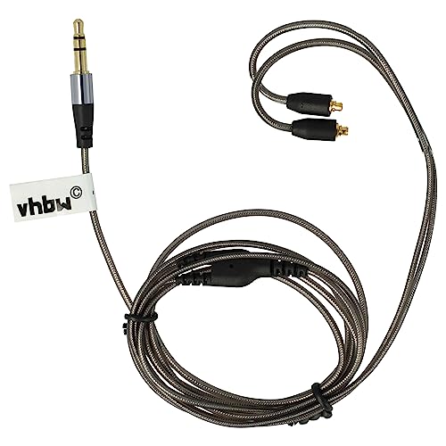 vhbw Audio AUX Kabel kompatibel mit Shure SE215, SE315, SE425, SE535, SE846 Kopfhörer - Audiokabel 3,5 mm Klinkenstecker, 120 cm, Grau von vhbw