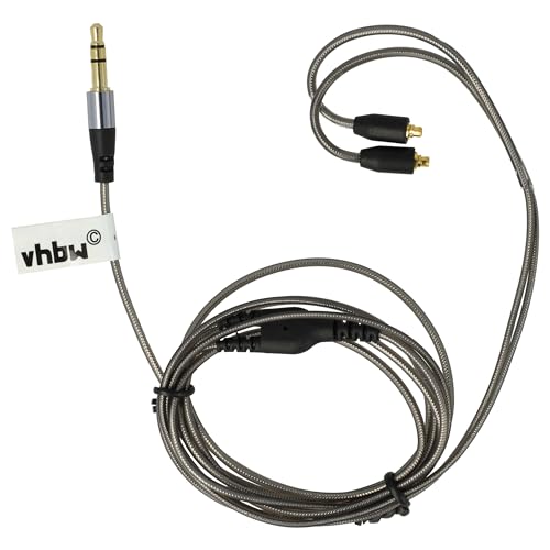 vhbw Audio AUX Kabel kompatibel mit Sony HA-FX850, XBA-A2, XBA-A3, XBA-H2, XBA-H3 Kopfhörer - Audiokabel 3,5 mm Klinkenstecker, 120 cm, Grau von vhbw