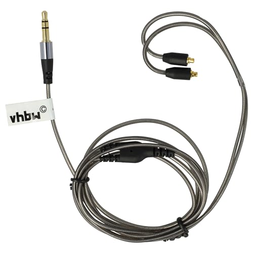 vhbw Audio AUX Kabel kompatibel mit Westone ES30, ES50, ES60, UM Pro 10, UM Pro 20 Kopfhörer - Audiokabel 3,5 mm Klinkenstecker, 120 cm, Grau von vhbw