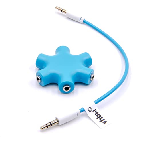vhbw Audio Splitter Verteiler 5-Fach Klinkenverteiler AUX blau kompatibel mit Kopfhörer, Boxen, Tablet von vhbw