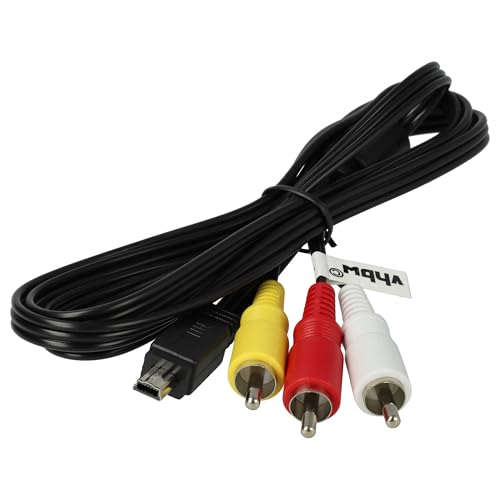 vhbw Audio Video AV Composite Kabel kompatibel mit Canon EOS 6D, 6D Mark II, 7D, Digital Rebel, Kiss Digital, Kiss X3 Kamera, Digitalkamera von vhbw