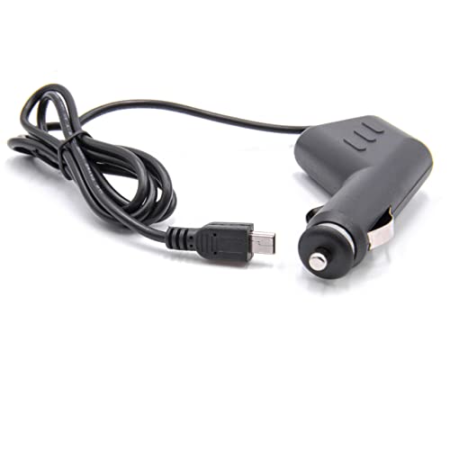 vhbw Autoladekabel Mini-USB 12V Zigarettenanzünder Adapter 1,0 A für GPS, Mp3-Player, Navi Schwarz von vhbw