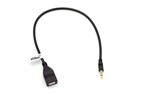 vhbw Aux Adapter-Kabel Klinke USB OTG kompatibel mit KFZ Auto Radio z.B. von Isuzu, Jaguar, Kia, Lancia, Land Rover, Mazda, Mercedes, Opel, Peugeot, Pioneer von vhbw