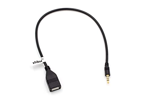 vhbw Aux Adapter-Kabel Klinke USB OTG kompatibel mit KFZ Auto Radio z.B. von Renault, Saab, Seat, Skoda, SsangYong, Subaru, Suzuki, Toyota, Volvo, VW von vhbw