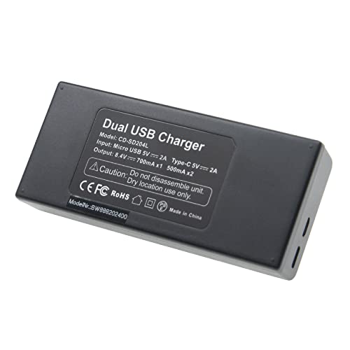 vhbw Dual USB/Micro-USB Akkuladegerät kompatibel mit Sony DCR-TR7000E Digitalkamera Camcorder Action Cam-Akku - Ladeschale + Micro-USB-Kabel von vhbw