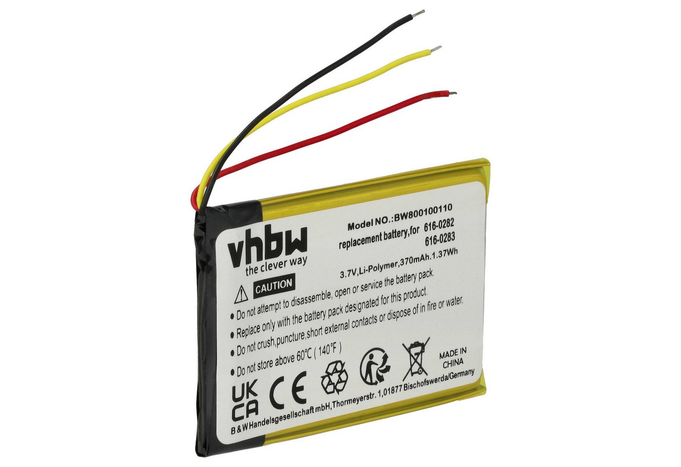 vhbw Ersatz für Apple 616-0283, 616-0282 für Akku Li-Polymer 400 mAh (3,7 V) von vhbw