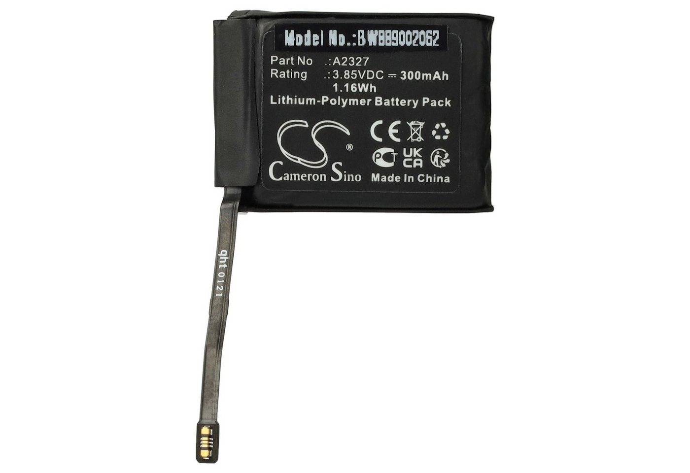 vhbw Ersatz für Apple A2327 für Smartwatch (300 mAh, 3,85 V, Li-Polymer) Akku Li-Polymer 300 mAh von vhbw