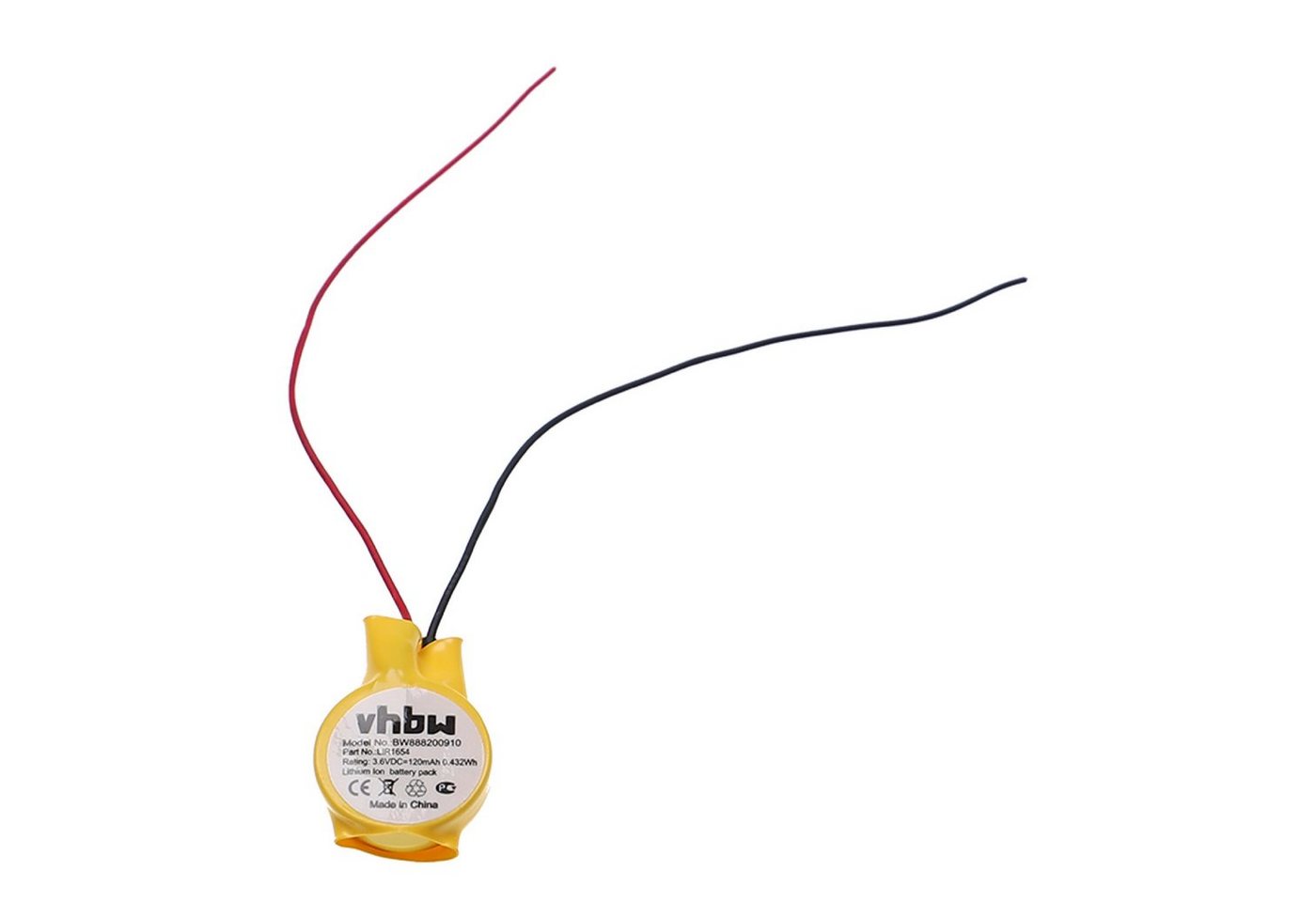 vhbw Ersatz für Bose LIR1654, CP1654 für Kopfhörer (120 mAh, 3,7 V, Li-Ion) Akku Li-Ion 120 mAh von vhbw
