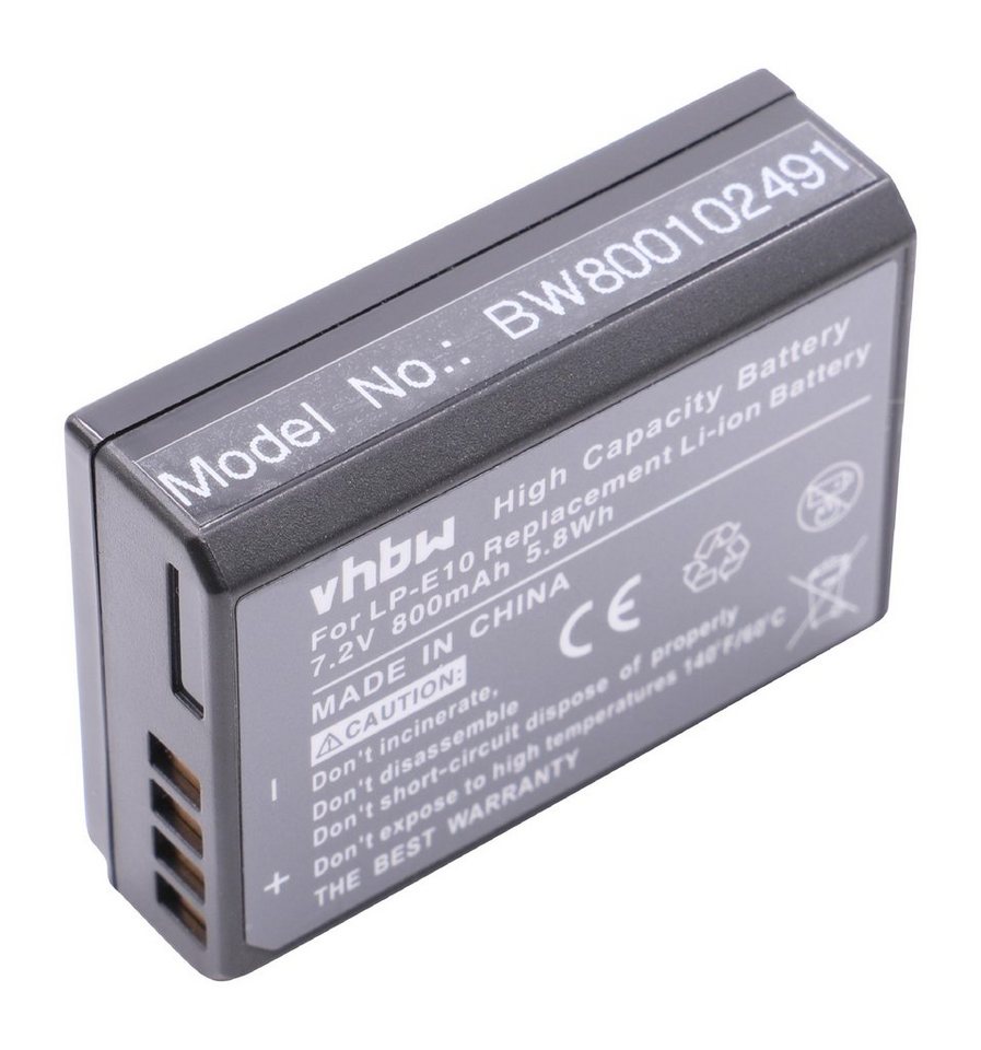 vhbw Ersatz für Canon LP-E10 für Kamera-Akku Li-Ion 800 mAh (7,2 V) von vhbw