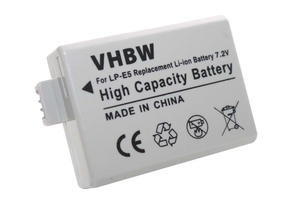 vhbw Ersatz für Canon LP-E5 für Kamera-Akku Li-Ion 800 mAh (7,2 V) von vhbw