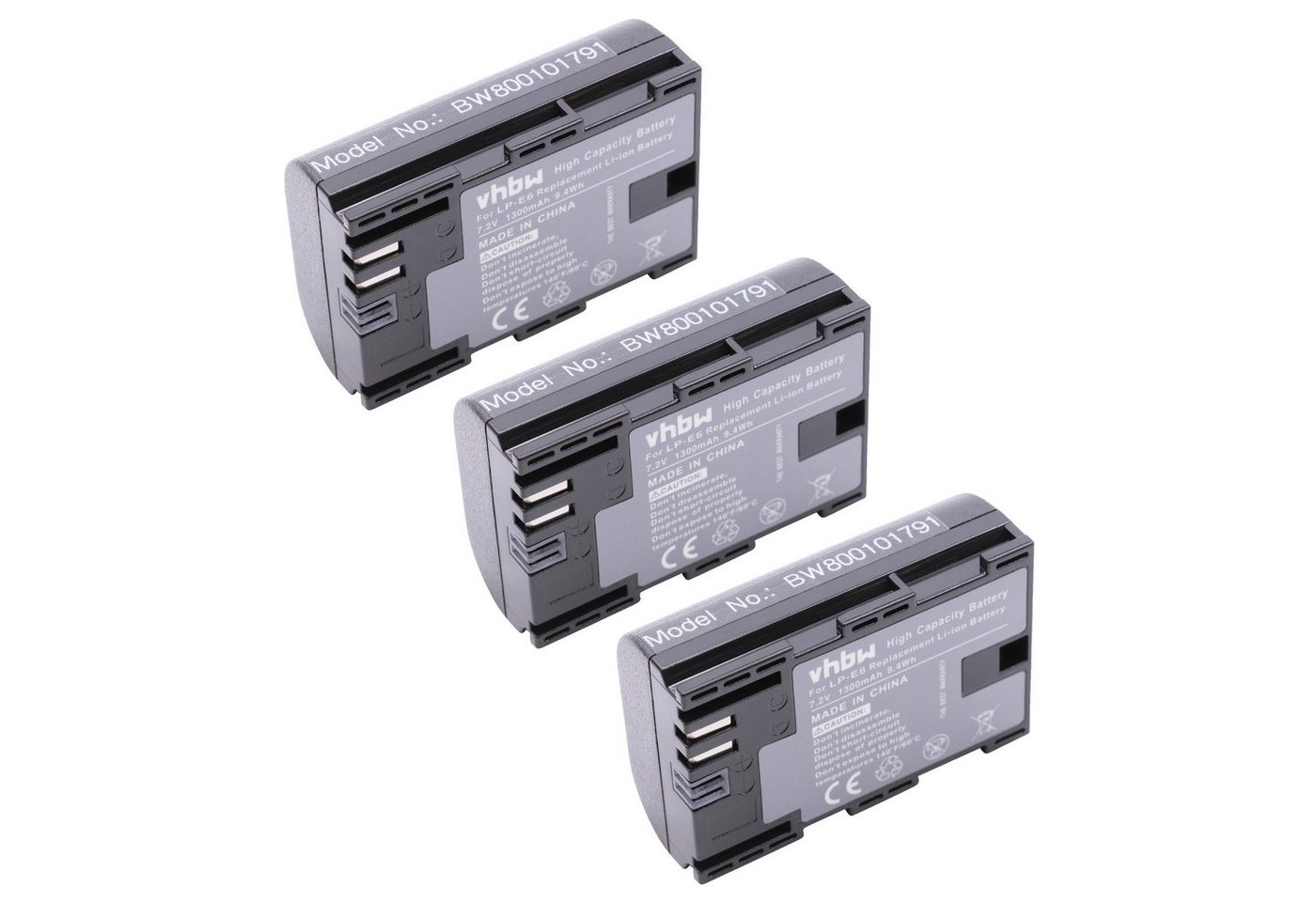 vhbw Ersatz für Canon LP-E6 für Kamera-Akku Li-Ion 1300 mAh (7,4 V) von vhbw