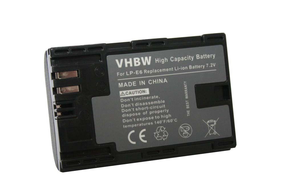 vhbw Ersatz für Canon LP-E6 für Kamera-Akku Li-Ion 1300 mAh (7,4 V) von vhbw