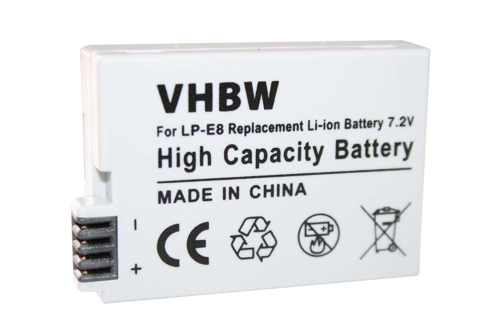 vhbw Ersatz für Canon LP-E8 für Kamera-Akku Li-Ion 900 mAh (7,2 V) von vhbw