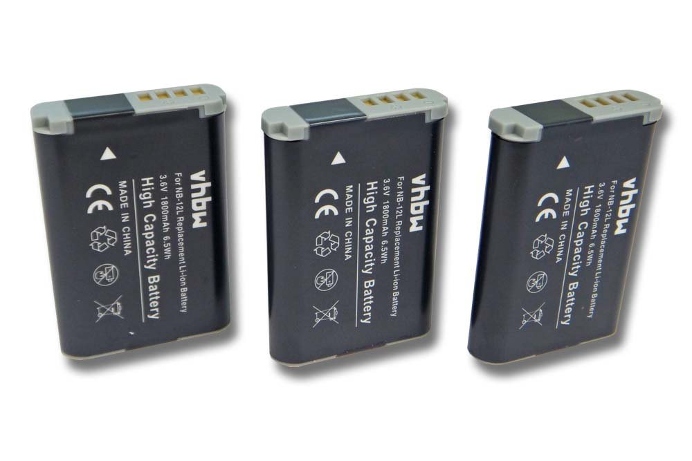 vhbw Ersatz für Canon NB-12L für (1800 mAh, 3,7 V, Li-Ion) Kamera-Akku Li-Ion 1800 mAh von vhbw