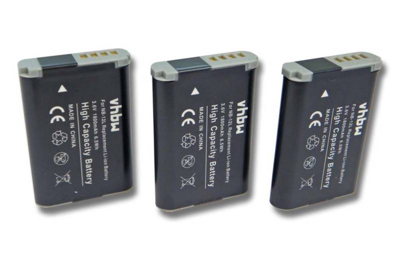 vhbw Ersatz für Canon NB-12L für (1800 mAh, 3,7 V, Li-Ion) Kamera-Akku Li-Ion 1800 mAh von vhbw