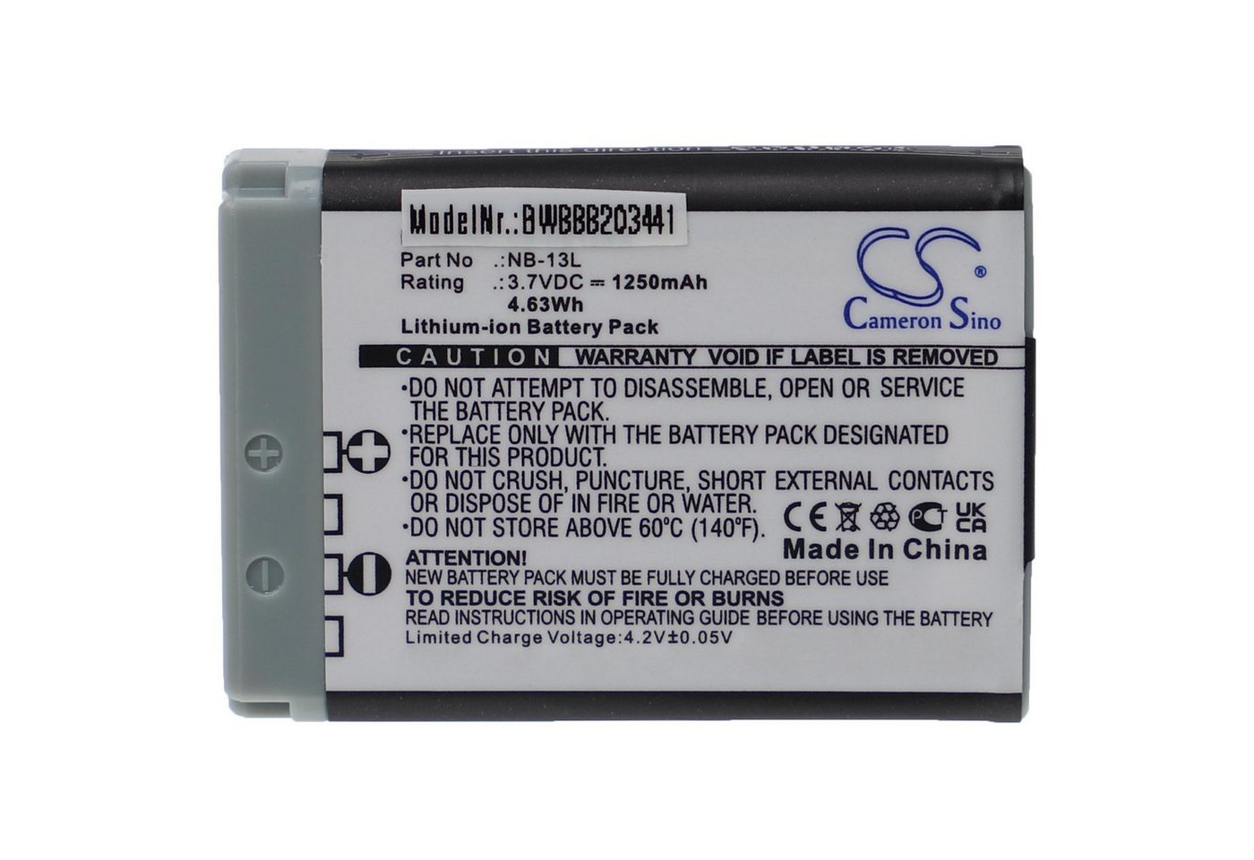 vhbw Ersatz für Canon NB-13L für Kamera (1250 mAh, 3,7 V, Li-Ion) Kamera-Akku Li-Ion 1250 mAh von vhbw
