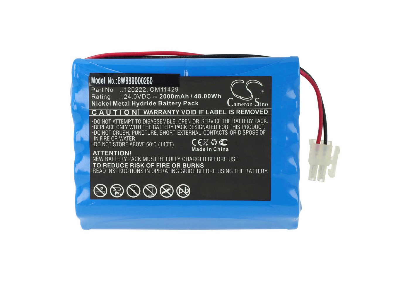 vhbw Ersatz für Cardioline 1220211-01, AMED5062, AS30008, B11429, Akku 2000 mAh von vhbw