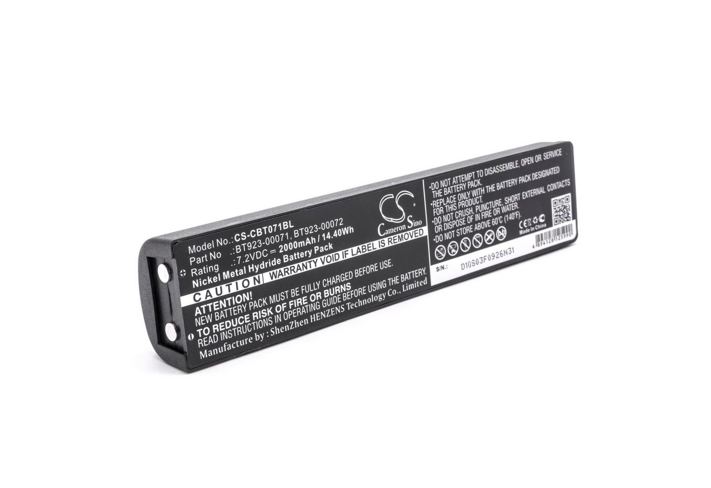 vhbw Ersatz für Cattron Theimeg BT923-00071, BT923-00072 für (2000 mAh, 7,2 Akku NiMH 2000 mAh von vhbw